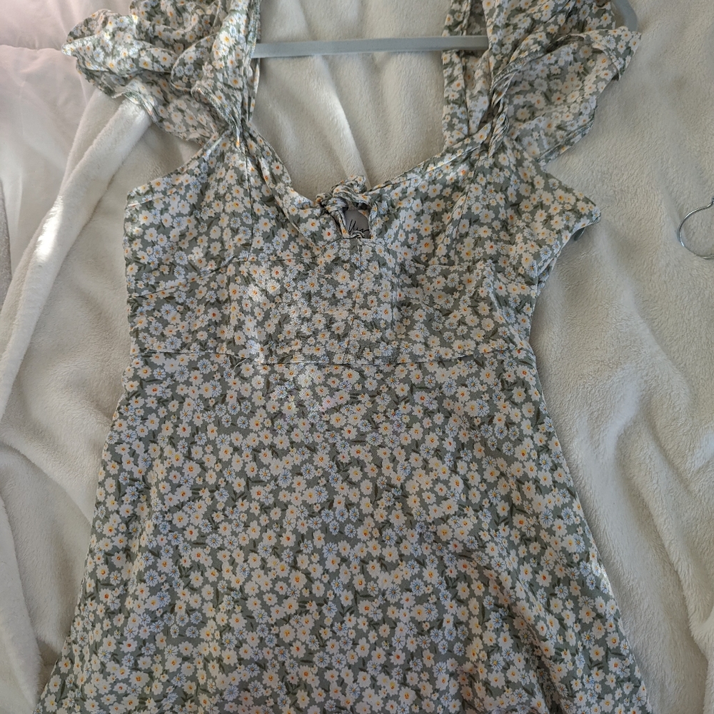 Princess Polly green floral mini dress